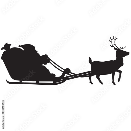 Sleigh silhouette animal sleigh celebration decoration black fly country holiday