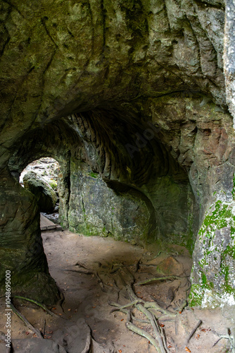 Scenic diversity of Mullerthal, Luxembourg's Little Switzerland, hiking routes, rock formations, moss-covered forests, tourist destination in Europe photo