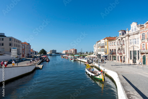 View of the tourist city of Aveiro. Central Region, Portugal.
