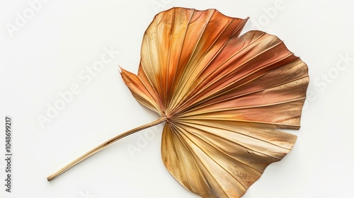 Wallpaper Mural Dried Palm Leaf with a Fan Shape on a White Background Torontodigital.ca