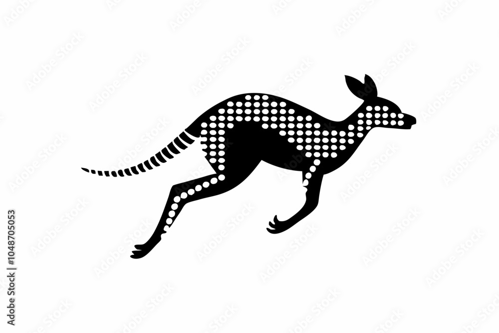 Fototapeta premium Dynamic Kangaroo Silhouette Design