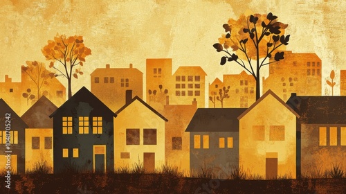 The concept of energy poverty due to rising prices in earthy brown and warm yellow colors photo