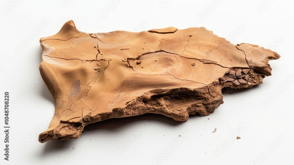 Cracked and Weathered Piece of Wood on a White Background Cracked and Weathered Piece of Wood on a White Background
