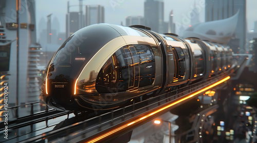 High speed modern train in ...