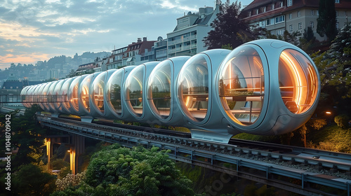 High speed modern train in ...