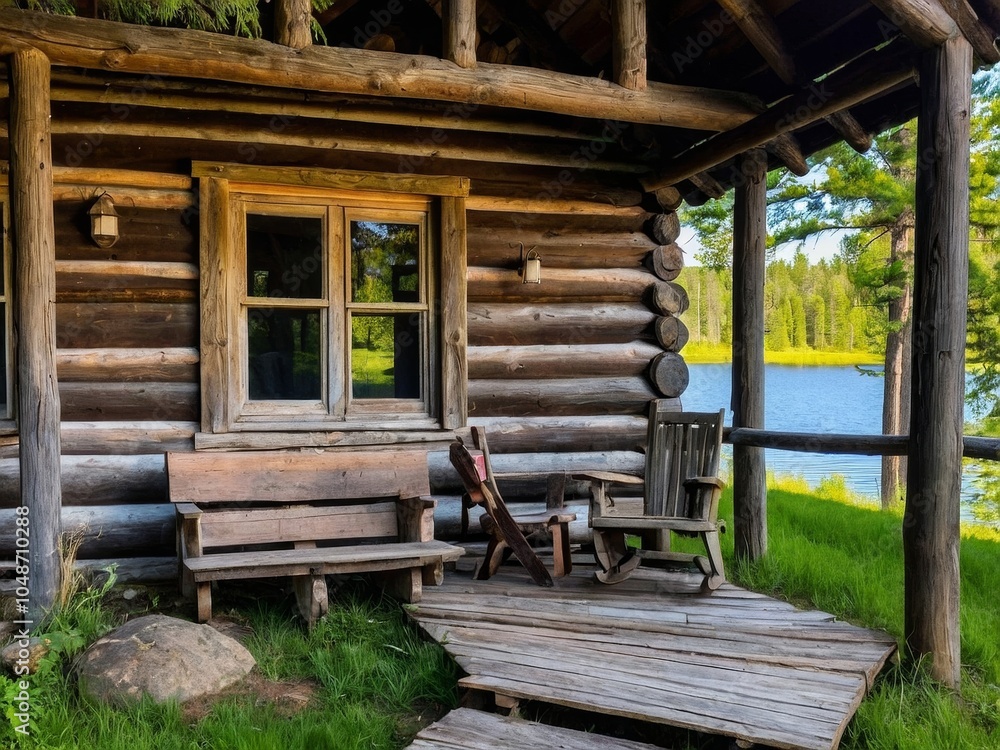 A old rustic cabin in the middle of the forest A old rustic cabin in the middle of the forest
