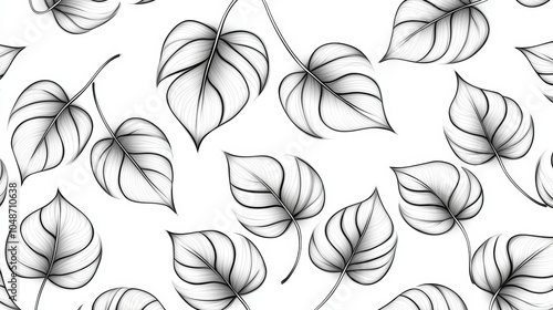 Elegant Black and White Leaf Pattern Design