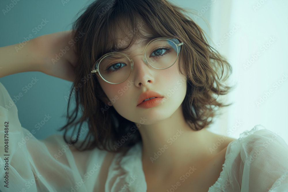メガネをかけた女性のポートレート メガネをかけた女性のポートレート