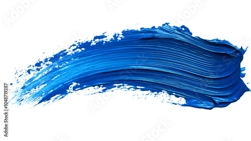 Fototapeta Naklejka Na Ścianę i Meble -  Hand painted stroke of blue paint brush, isolated on white background