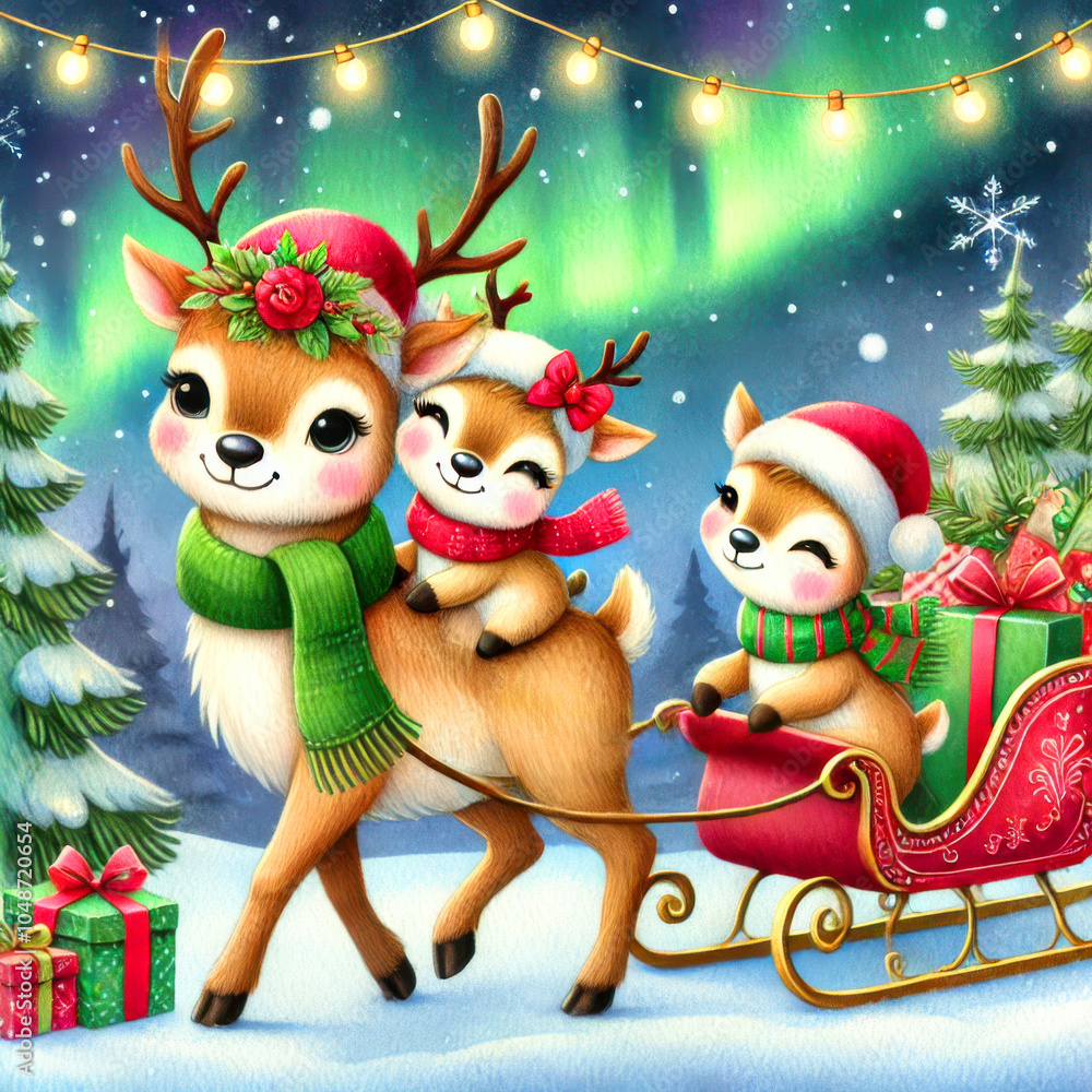 Christmas Reindeer Family Christmas Reindeer Family