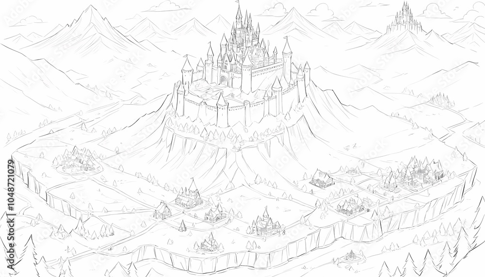 Naklejka premium christmas tree sketch drawing