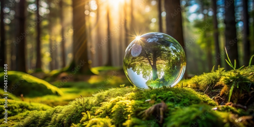 A crystal ball captures the essence of a sun-drenched forest, revealing a captivating view of a tree with its branches reaching towards the sky A crystal ball captures the essence of a sun-drenched forest, revealing a captivating view of a tree with its branches reaching towards the sky