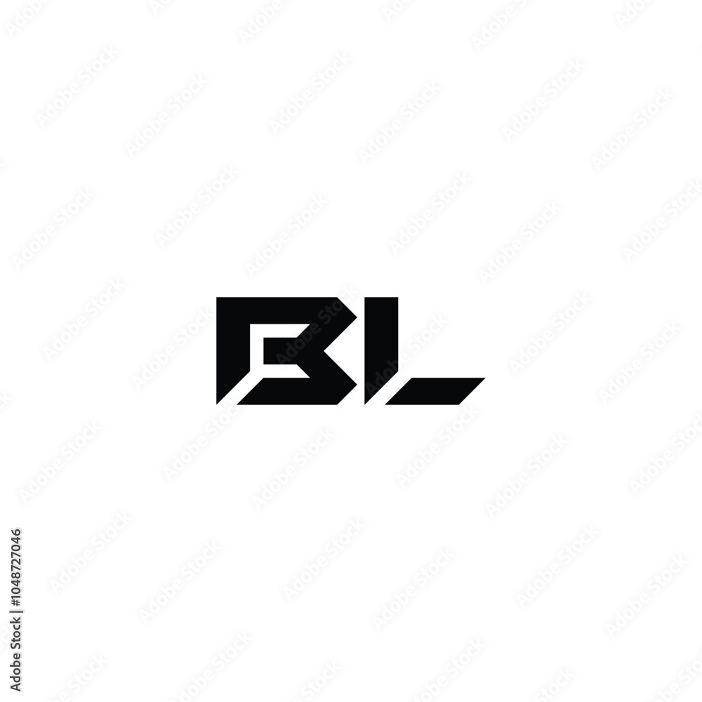 Obraz premium BL monogram logo design letter text name symbol monochrome logotype alphabet character simple logo