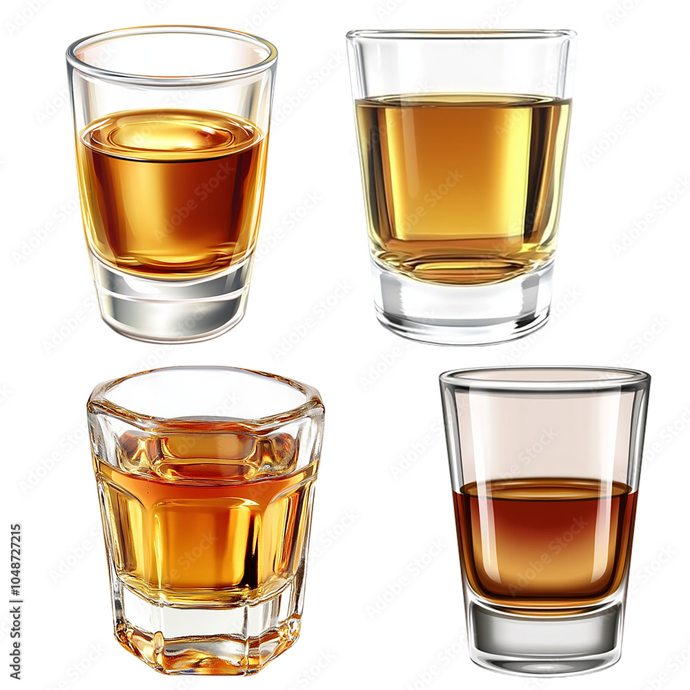 Whiskey shot glass isolated on transparent background Whiskey shot glass isolated on transparent background