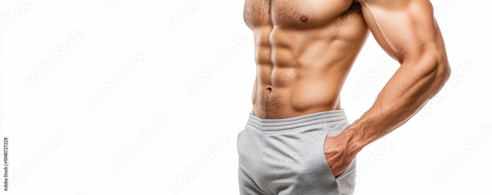 Muscular Male Torso with Defined Abs and Strong Arms Muscular Male Torso with Defined Abs and Strong Arms