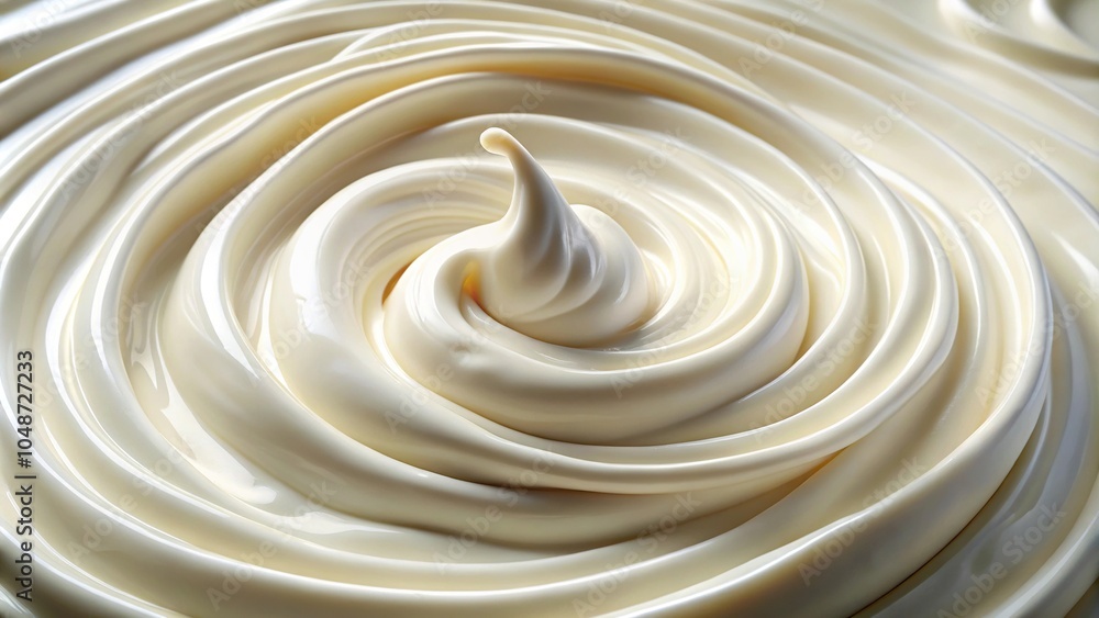 Smooth creamy texture of milk, yogurt, or cream with swirling vortex surface in abstract background Smooth creamy texture of milk, yogurt, or cream with swirling vortex surface in abstract background