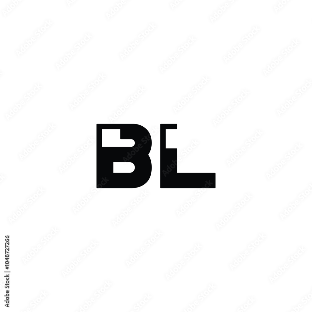 Obraz premium BL monogram logo design letter text name symbol monochrome logotype alphabet character simple logo