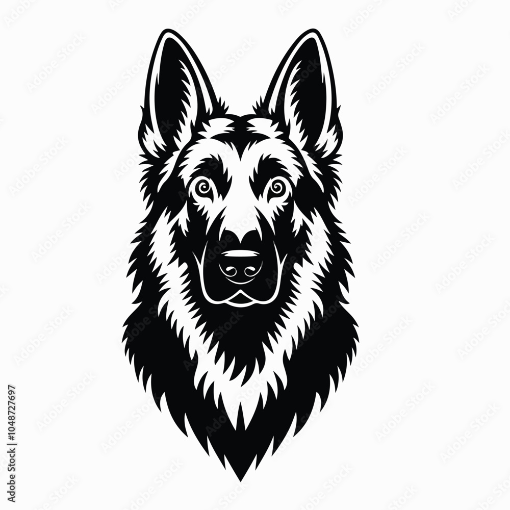 Fototapeta premium dog head silhouette with vector design