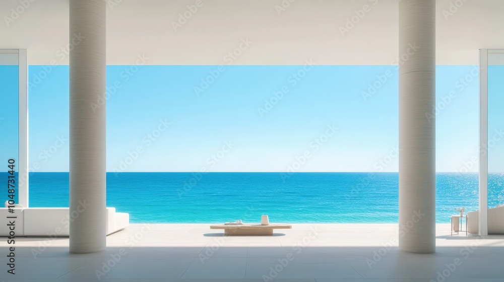 Fototapeta premium Breathtaking ocean view from modern luxury villa