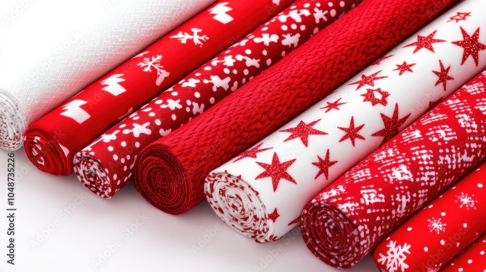 Obraz premium Bright Holiday Themed Fabric Swatches Collection