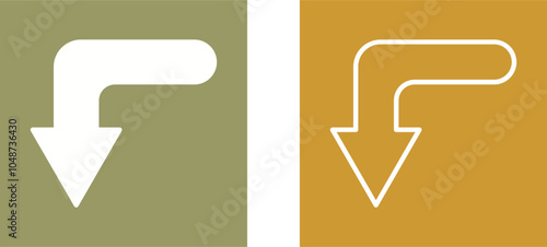 Turn Down Vector Icon