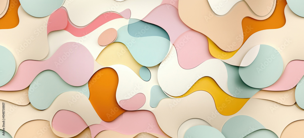 Ausdrucksstarke Retroformen der 60er Jahre als Hintergrund in Pastellfarben mit Vintage-Struktur Ausdrucksstarke Retroformen der 60er Jahre als Hintergrund in Pastellfarben mit Vintage-Struktur