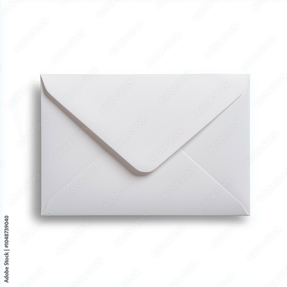 Minimalistic white envelope isolated on a clean background representing communication and correspondence themes Minimalistic white envelope isolated on a clean background representing communication and correspondence themes