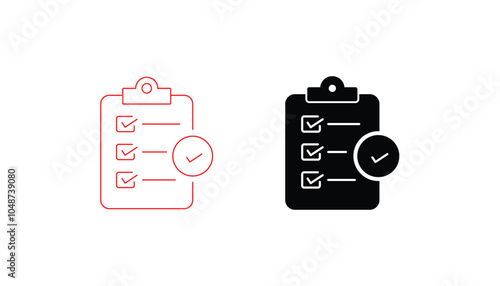 Quality Control editable stroke and solid web icon set. Vector illustration