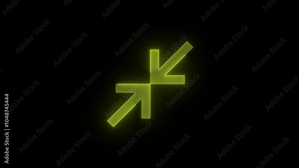 Chrome back to window stroke icon glowing neon yellow color animation Chrome back to window stroke icon glowing neon yellow color animation