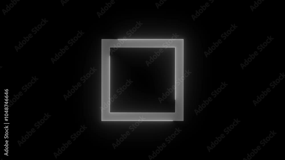 Chrome maximize stroke icon glowing neon white color animation Chrome maximize stroke icon glowing neon white color animation
