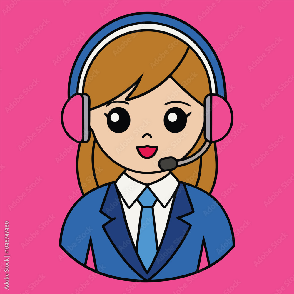 Call Center Support Cartoon Icon for Websites Call Center Support Cartoon Icon for Websites