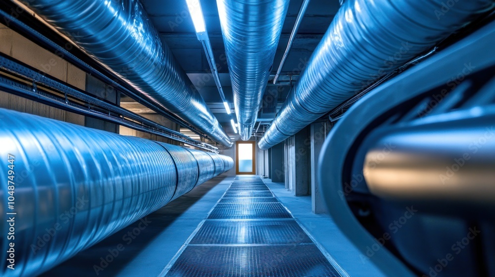 Obraz premium Safe room ventilation system ensuring clean air supply, temperature control, and comfortable conditions even during long stays.