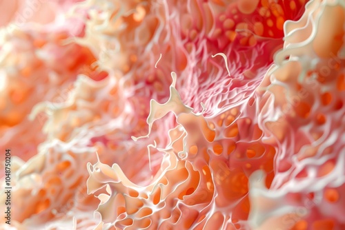 Inflammation in Fat Tissue: A close-up of inflamed fat tissue, illustrating the connection between obesity and chronic inflammation.