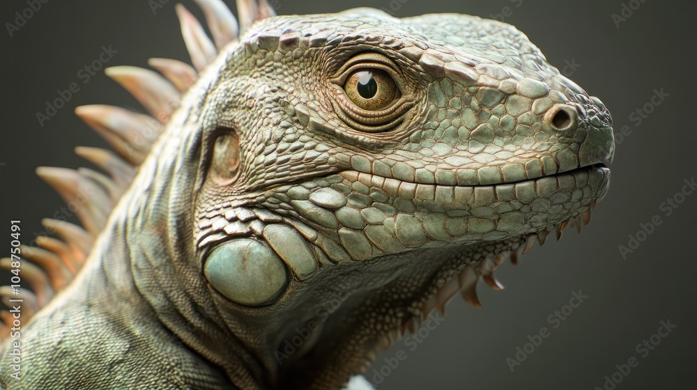 Obraz premium Small Green Iguana Closeup