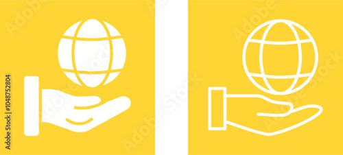 Global Hand Vector Icon