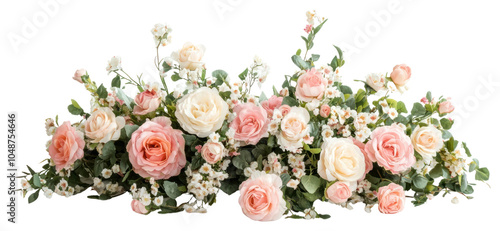 Fototapeta Naklejka Na Ścianę i Meble -  PNG Flower bush in wedding set flowers roses white.