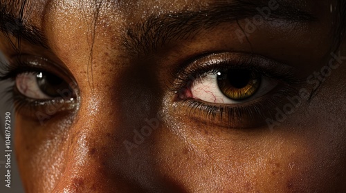 Woman victim of gender violence with black eye