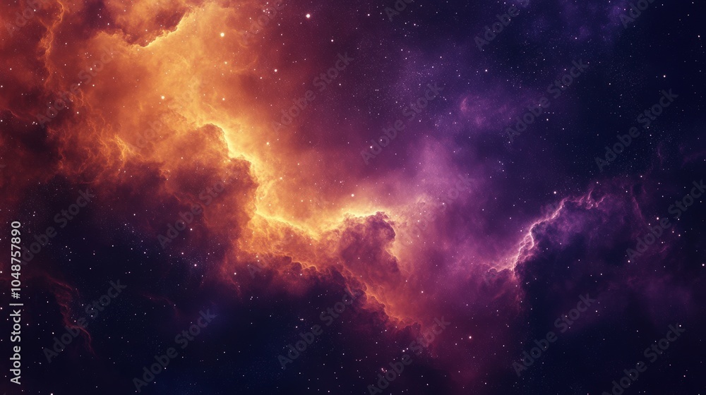 Obraz premium Vibrant cosmic clouds in the night sky