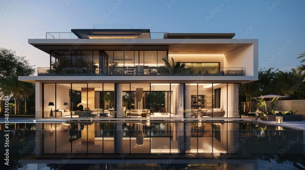 Fototapeta premium Luxury Real Estate Website Interface with High-End Property Listings and Virtual Tours