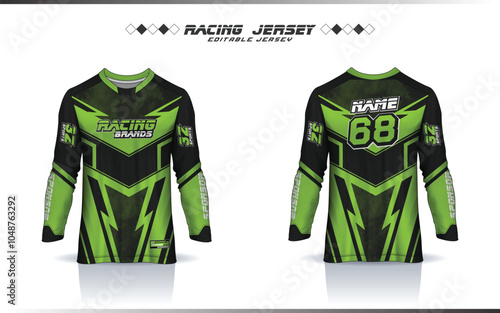 Long sleeve Motocross jersey design, soccer jersey, basketball, football, cricket, racing, gaming, hockey, handball, cycling latest jersey for sublimation sports design