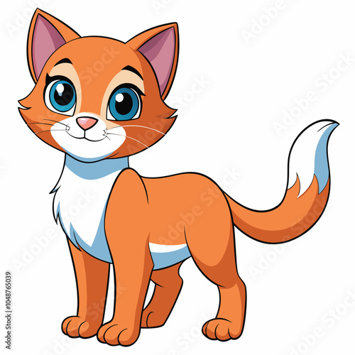 Bella cat vector illustration Isolated white background.