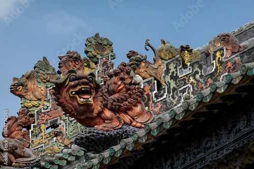 Εκτύπωση καμβά China's ancient architecture, the ancient home of the rich, The ridge of the anc