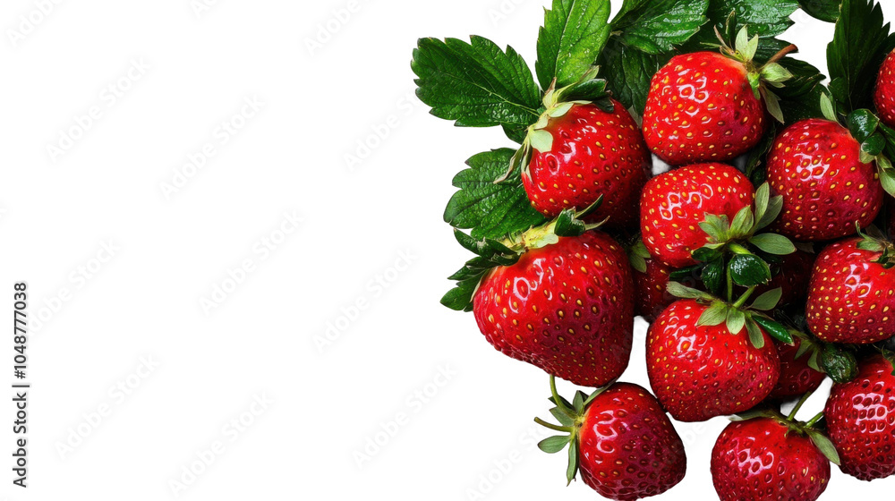 A bunch of red strawberries are displayed on a white background. transparent background png A bunch of red strawberries are displayed on a white background. transparent background png