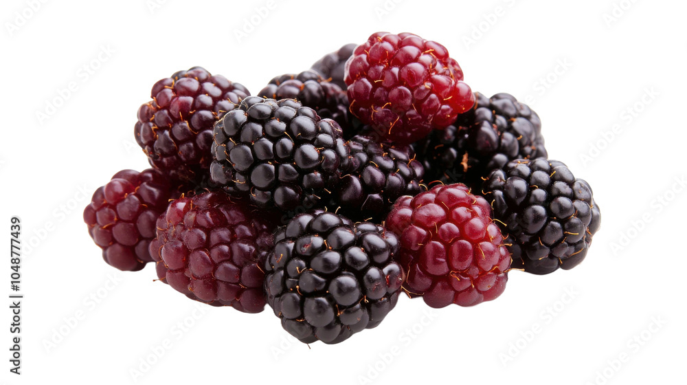 A bunch of black and red berries. transparent background png A bunch of black and red berries. transparent background png