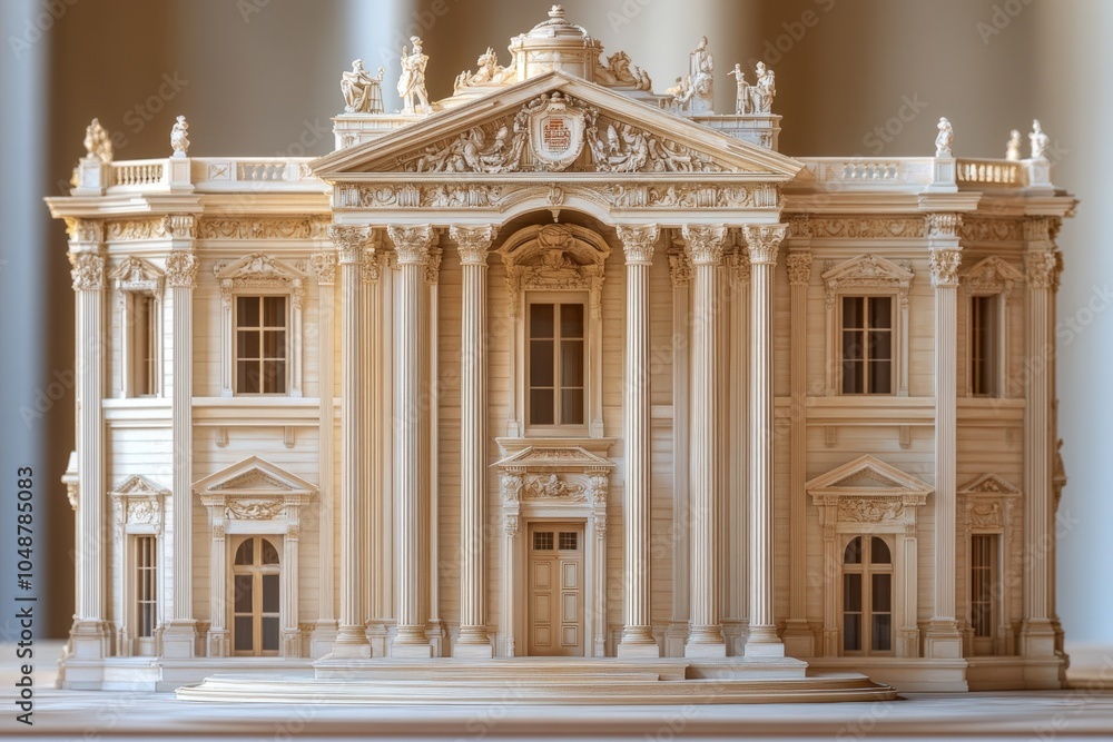 Naklejka premium Ornate architectural model of a historic palace or government building