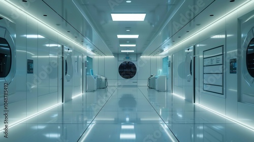 Corporate Espionage in a Futuristic Underground Laboratory Setting photo