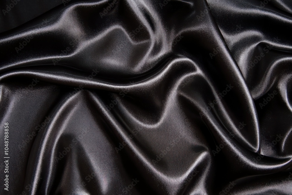 Fototapeta premium Shimmering Black Satin Fabric Texture
