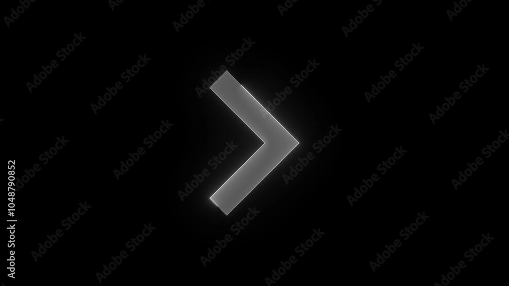 Chevron right small stroke icon glowing neon white color animation Chevron right small stroke icon glowing neon white color animation
