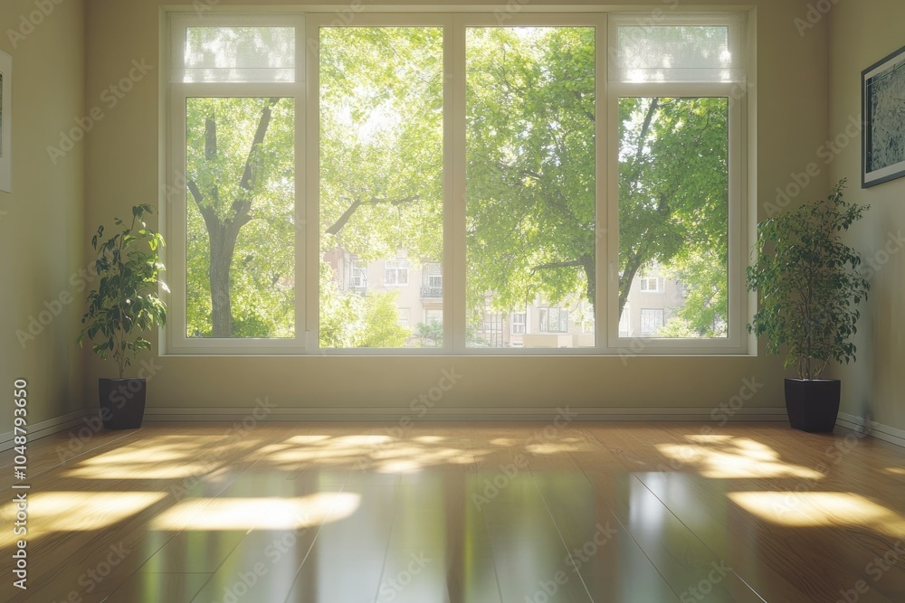 Fototapeta premium Bright and Airy Room with Large Windows