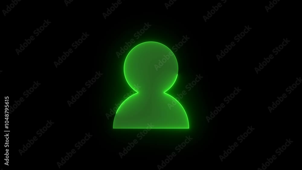 Contact solid stroke icon glowing neon green color animation Contact solid stroke icon glowing neon green color animation